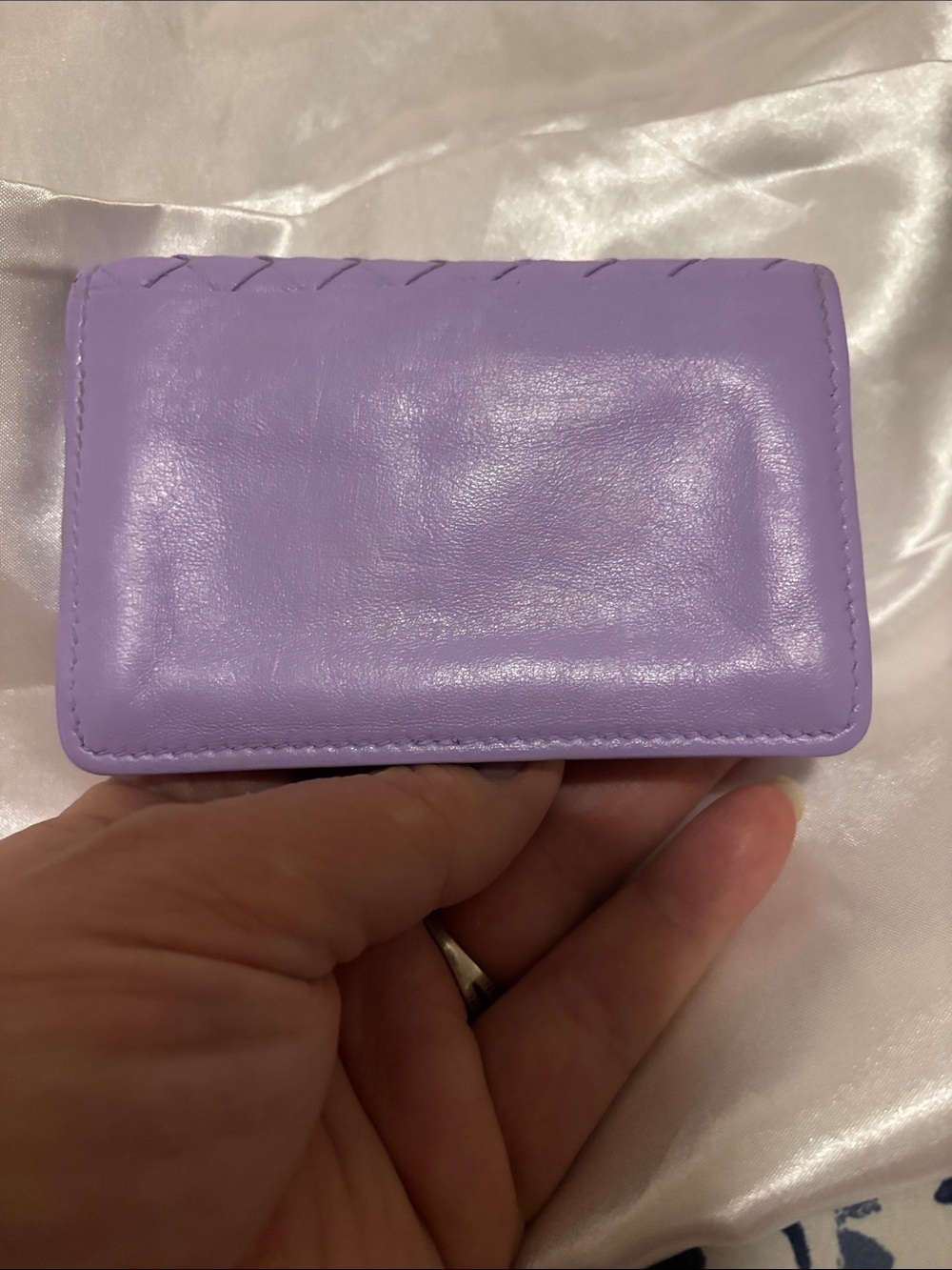 Bottega Veneta Lavender Intrecciato Leather Card Wallet - Picture 7 of 7